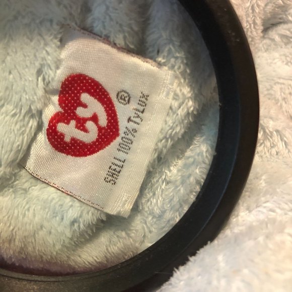 TY Tinker Pluffies Light Blue Bear, Black Bead Eyes, All Ages 10 " VINTAGE 2003 - Picture 6 of 7